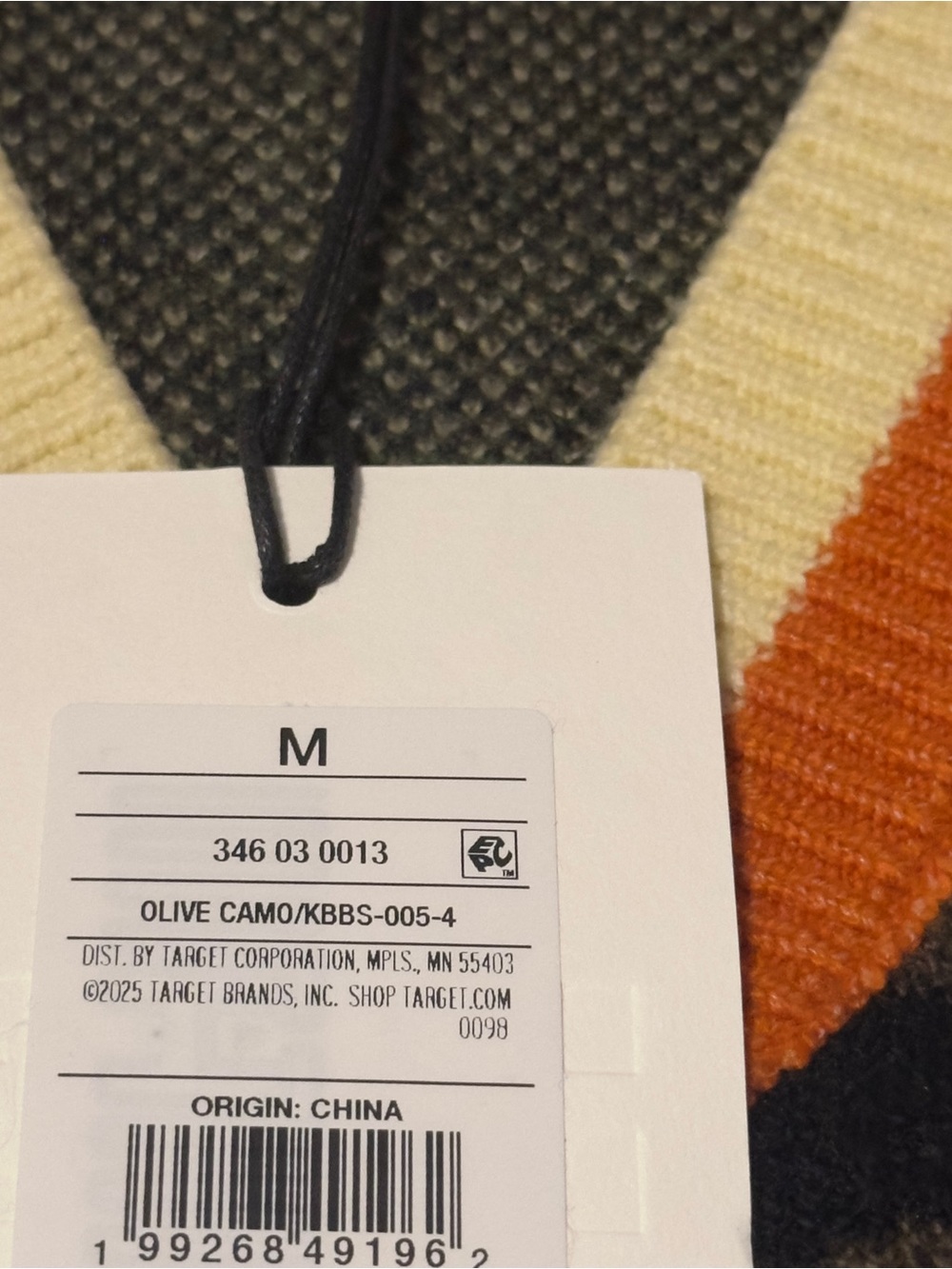 NWT KBB by Kahlana Camo Cardigan Sweater Medium Orange Trim Button Front Size M - Picture 7 of 7